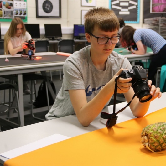 y10 student in a photography lesson